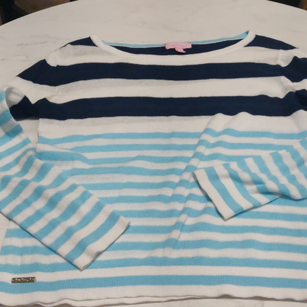 Lilly Pulitzer navy and white sweater